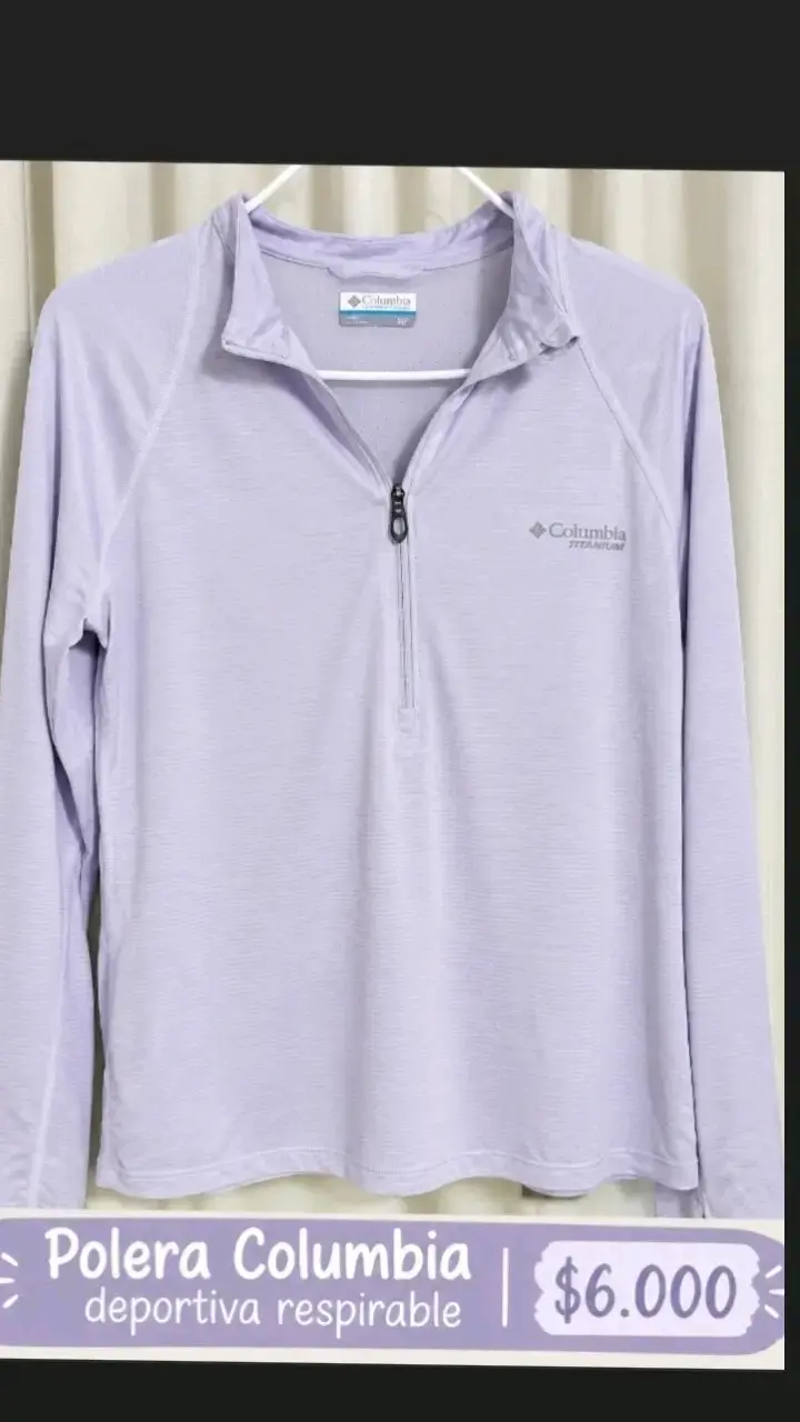 Polera deportiva Columbia respirable lila