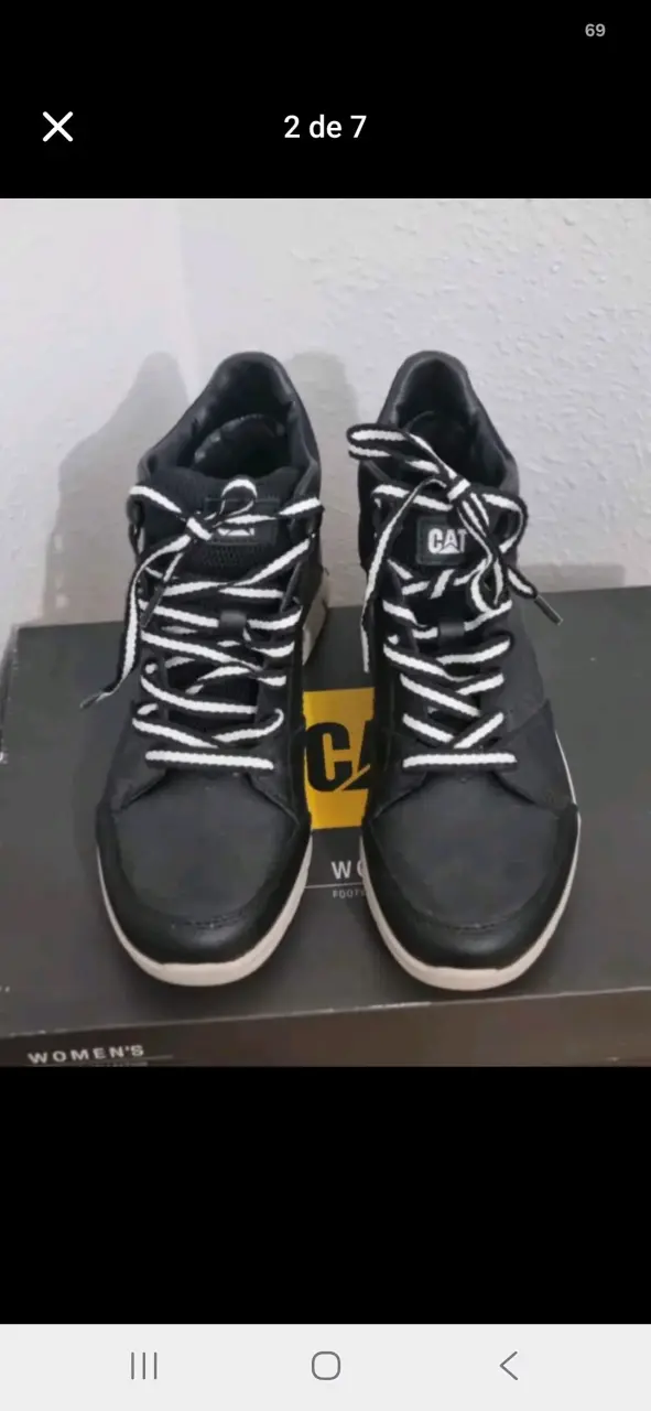 Botines negros de cuero CAT para mujer - 2