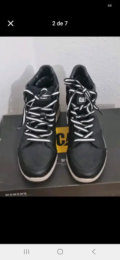 Botines negros de cuero CAT para mujer - miniatura 2