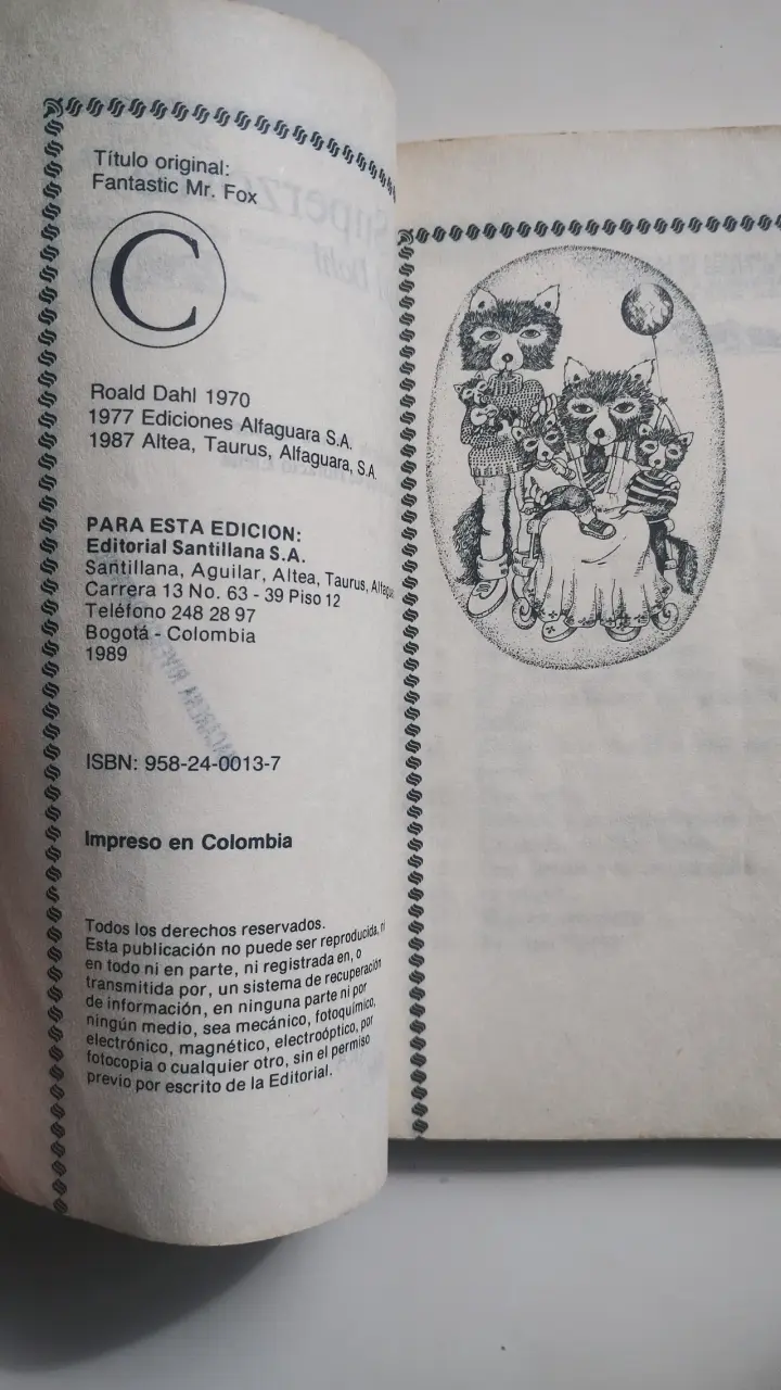 Libro El Superzorro de Roald Dahl, edición 1989 - 5