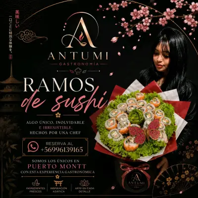 Ramo de sushi decorativo para cumpleaños - miniatura 2
