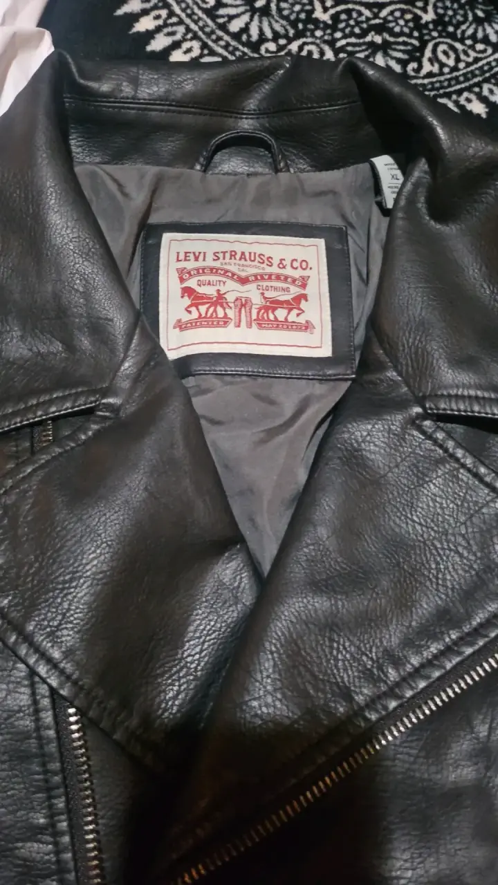Chaqueta de cuero negra Levi's talla XL - 1