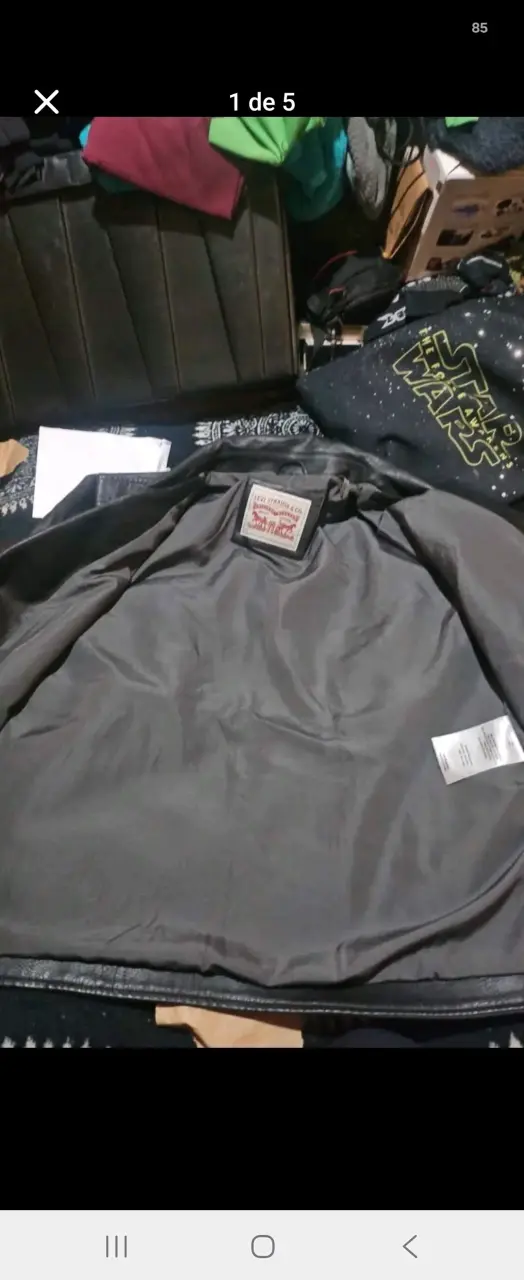 Chaqueta de cuero negra Levi's talla XL - 2