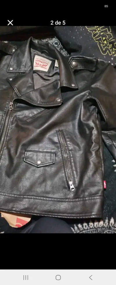 Chaqueta de cuero negra Levi's talla XL - miniatura 3