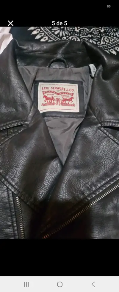 Chaqueta de cuero negra Levi's talla XL - miniatura 5