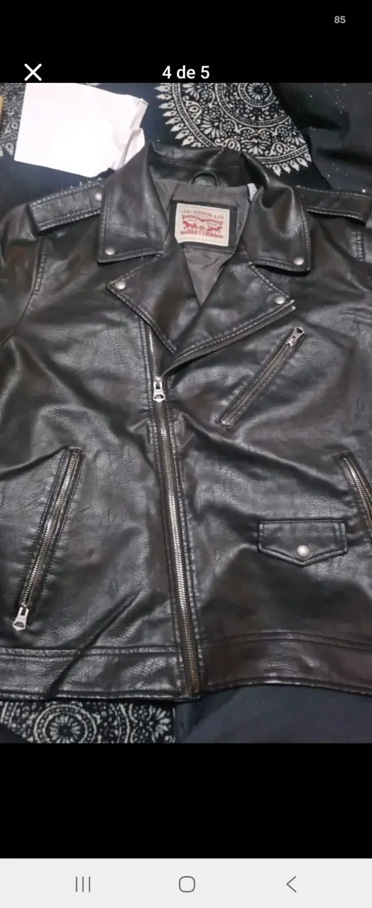 Chaqueta de cuero negra Levi's talla XL - 6