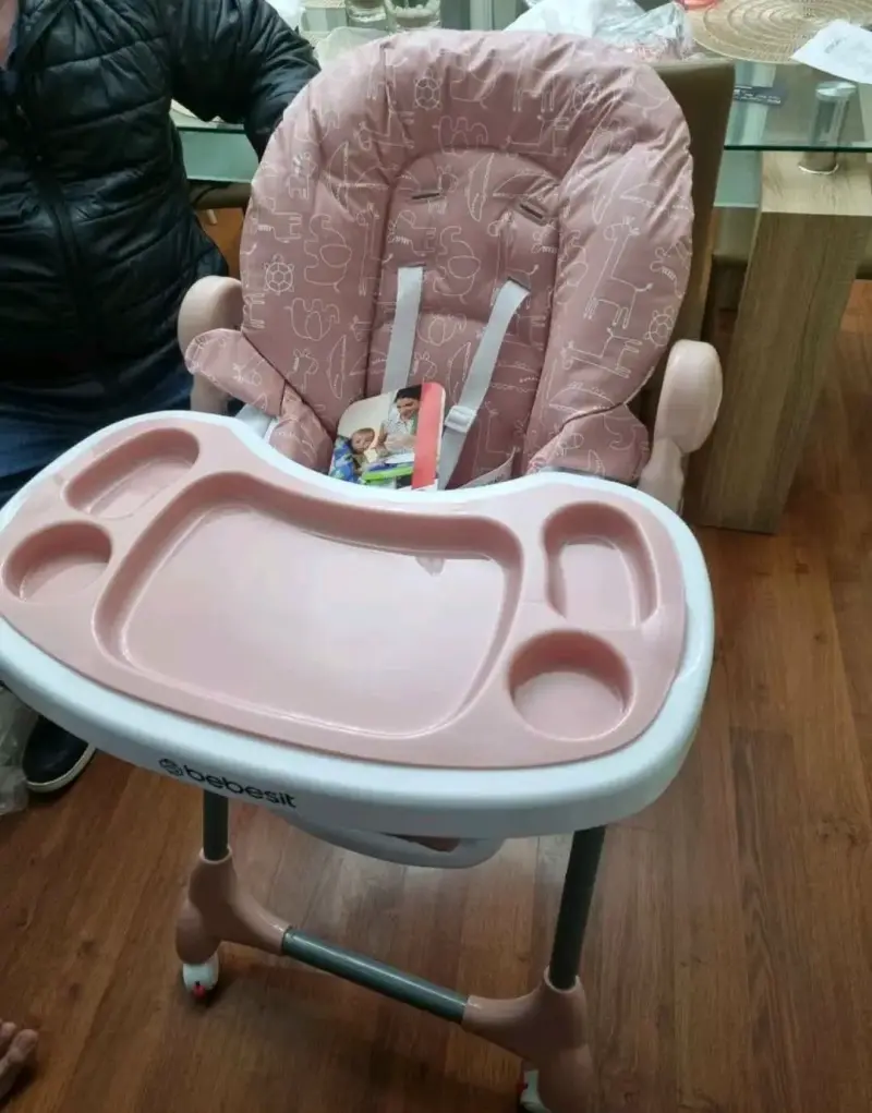 Silla de comer para bebé Bebesit rosa - 1