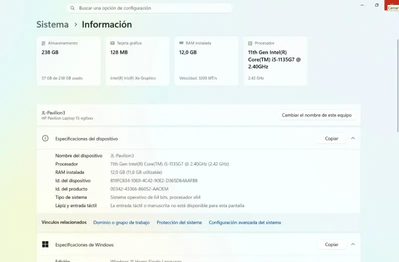 Laptop HP Pavilion 15 / Core i5 11va Gen  12GB RAM - 4
