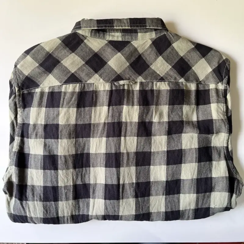 Camisa de cuadros verde talla S - 4
