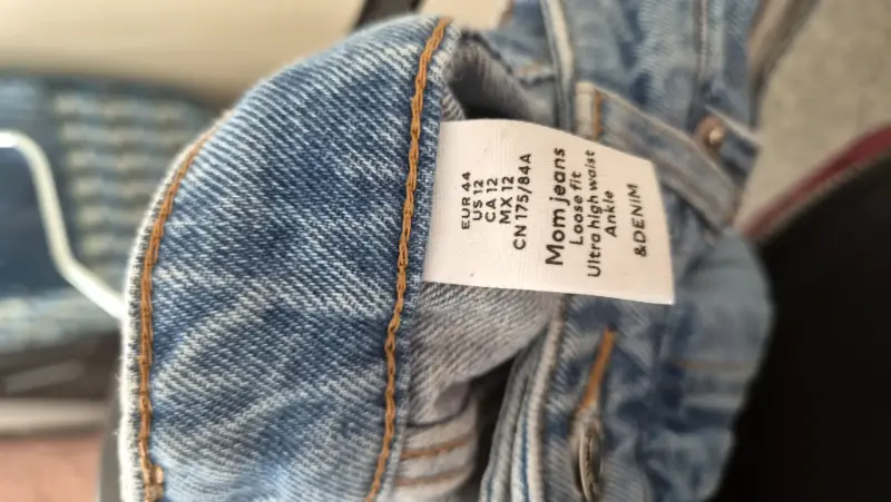 Jeans Mom HyM mezclilla azul claro 44 - 3