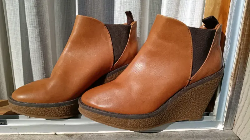 Botines de cuero marrón con plataforma Mango - 2