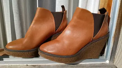 Botines de cuero marrón con plataforma Mango - miniatura 2