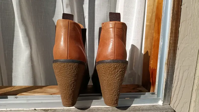 Botines de cuero marrón con plataforma Mango - 3