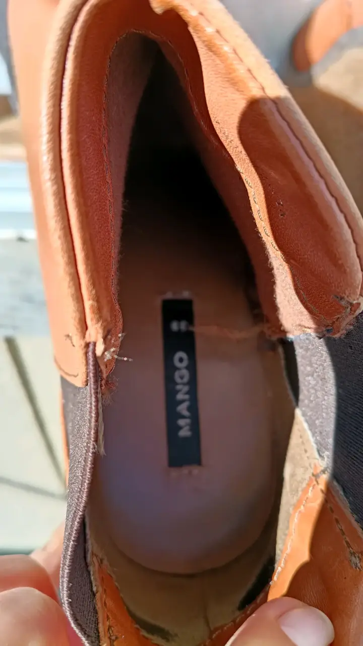 Botines de cuero marrón con plataforma Mango - 4
