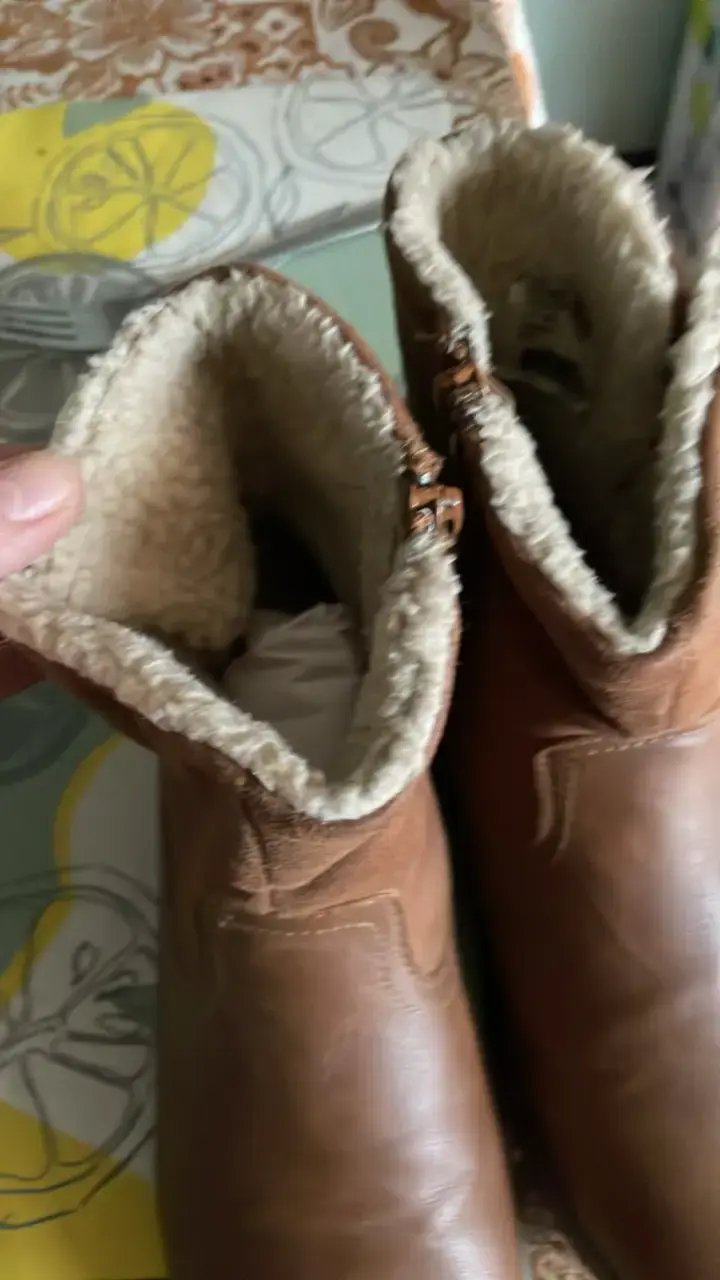 Botines de cuero marrón con forro de lana - 2