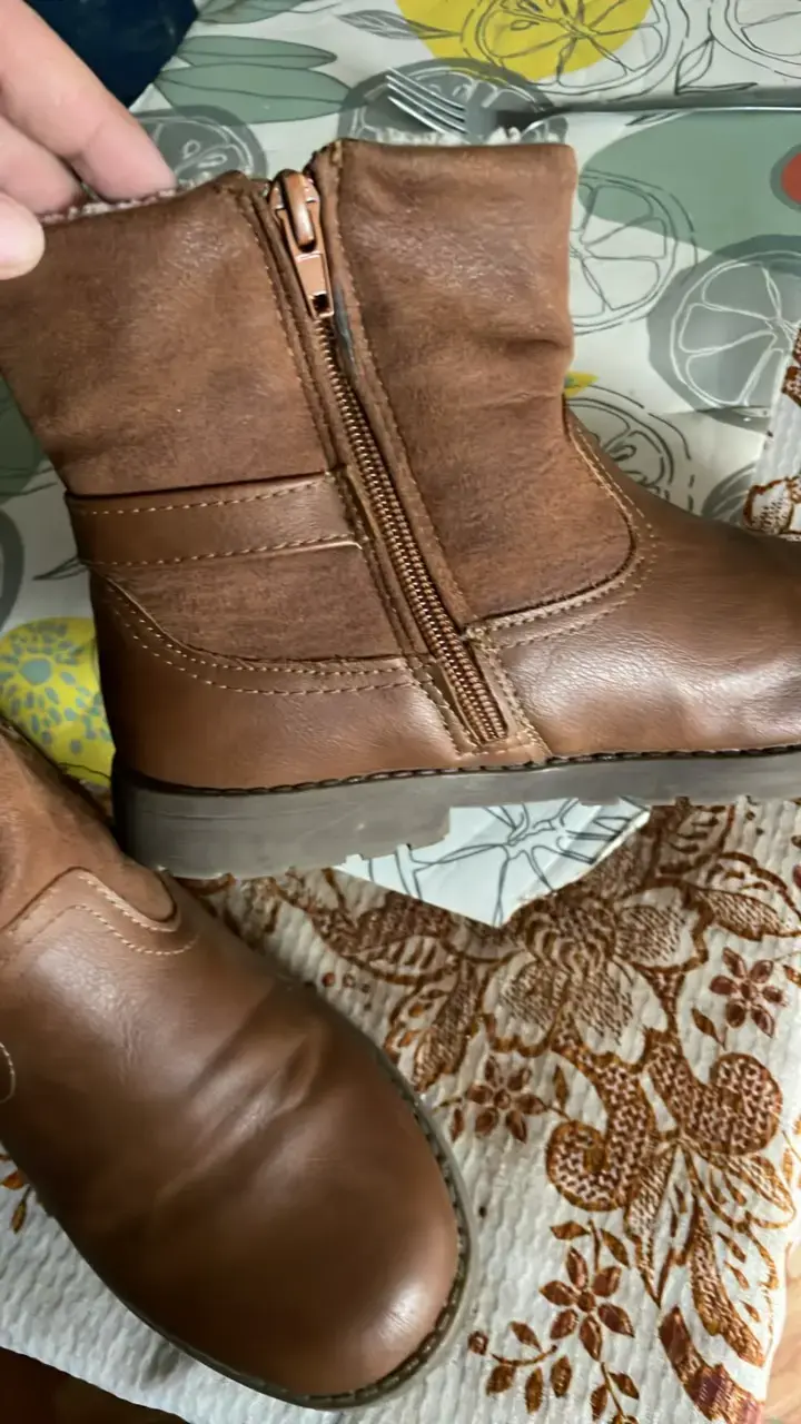 Botines de cuero marrón con forro de lana - 5