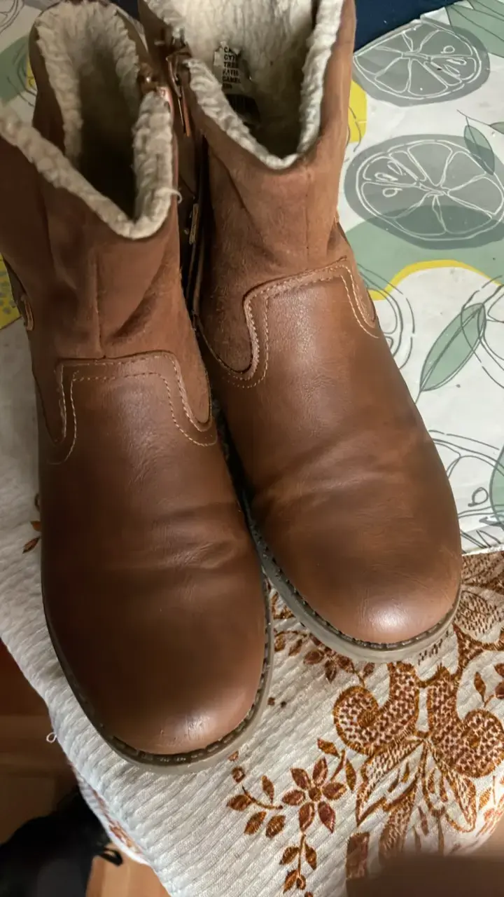 Botines de cuero marrón con forro de lana - 6