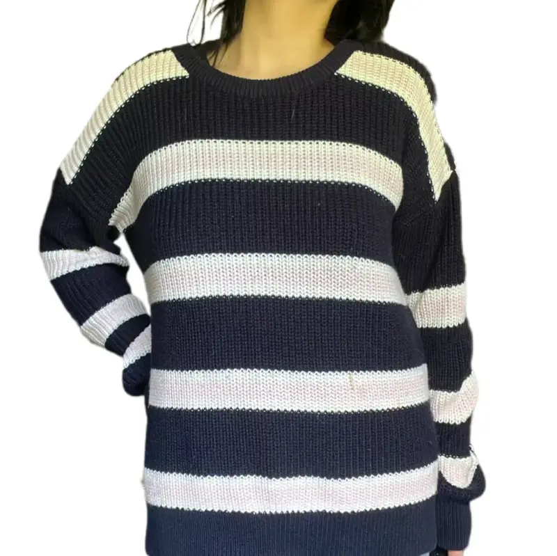 Suéter de rayas azul y blanco Talla L - 1