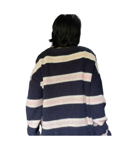 Suéter de rayas azul y blanco Talla L - miniatura 3