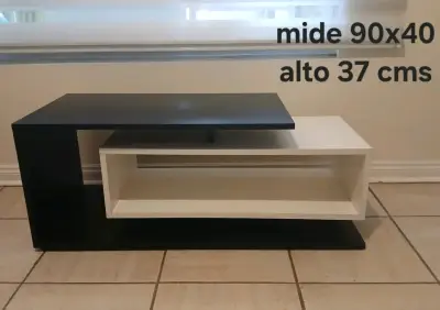 Mesa de centro moderna bicolor 90x40 cm - miniatura 1