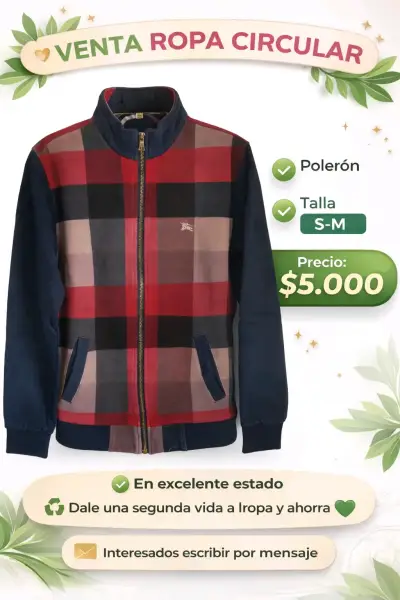 Polerón a cuadros en excelente estado - miniatura 1