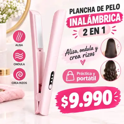 Plancha de Pelo Inalámbrica 2 en 1 Rosa - miniatura 1