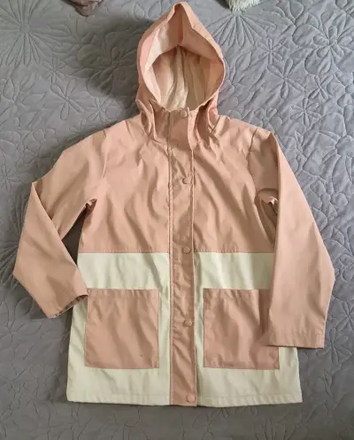Chaqueta impermeable rosa para niña - miniatura 1