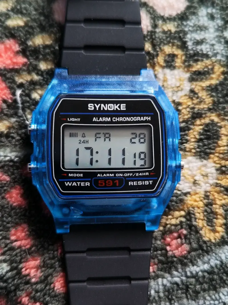 Reloj retro Digital Synoke azul - 1