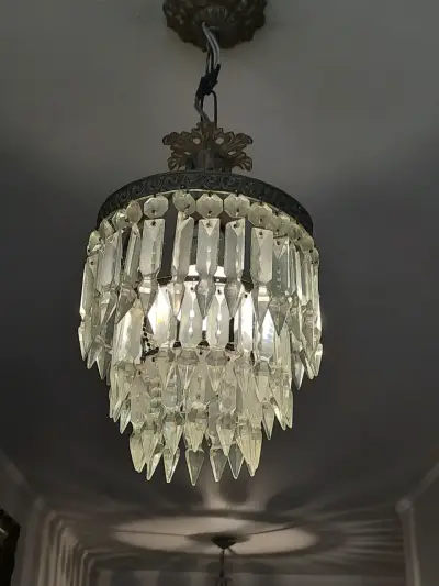 Lámpara de techo colgante de cristal vintage - miniatura 3