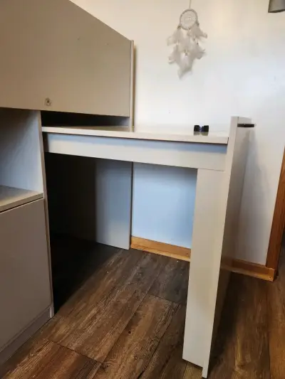 Cama alta con escritorio y almacenamiento - miniatura 5