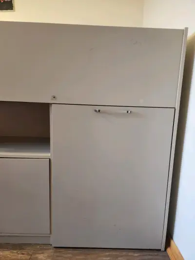 Cama alta con escritorio y almacenamiento - miniatura 6
