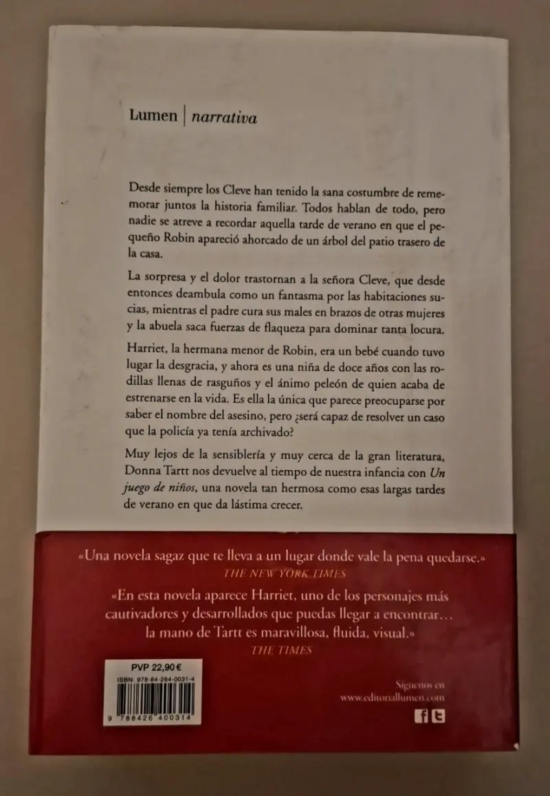 Libro 'Un Juego de Niños' de Donna Tartt - 2