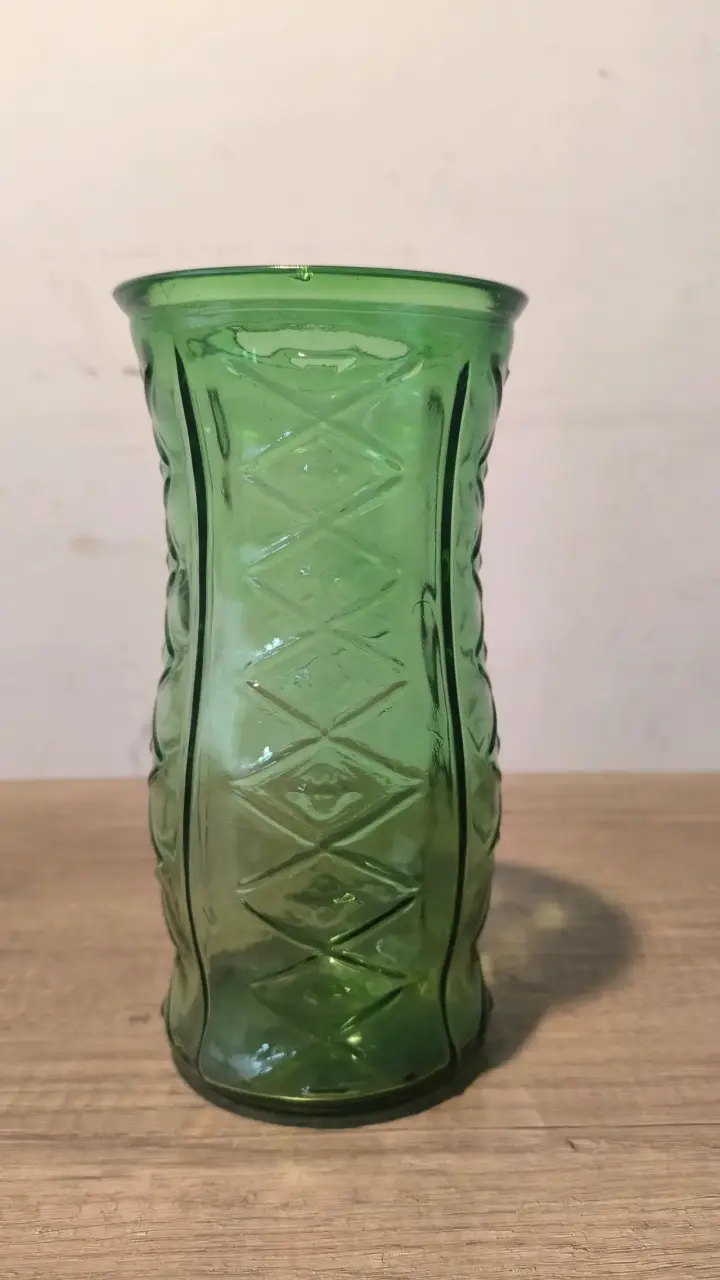 Juego de floreros de vidrio verde decorativos - 3