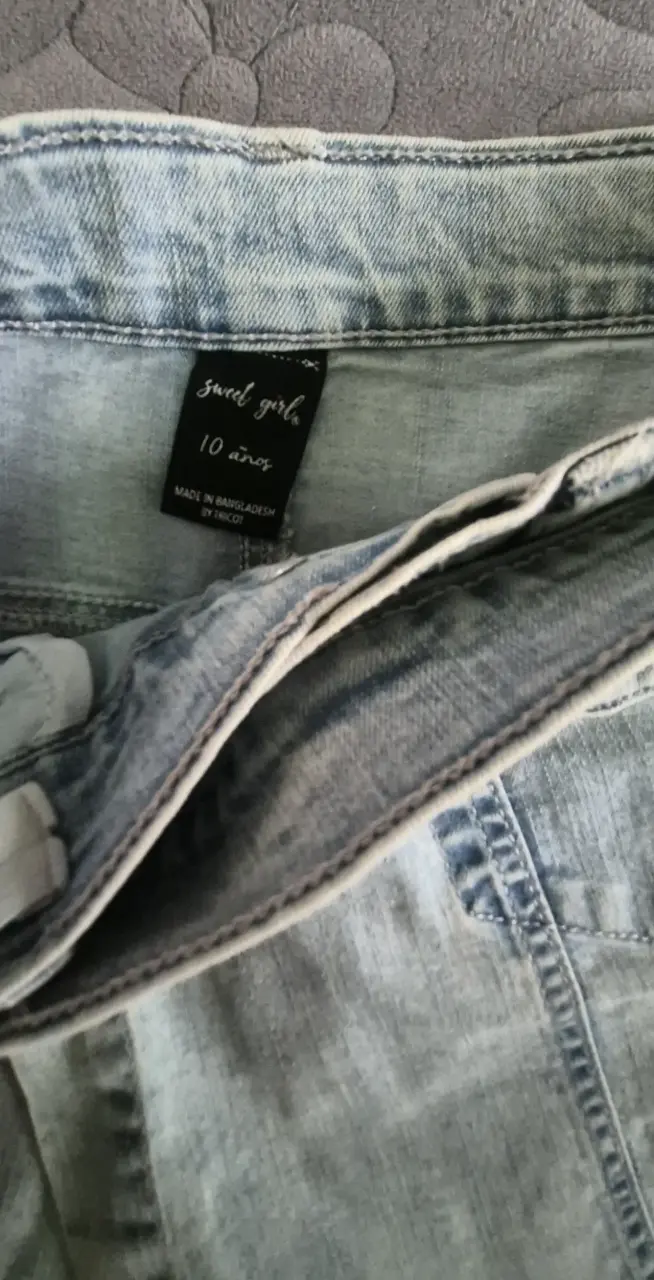 Falda short de mezclilla azul claro estilo casual - 3