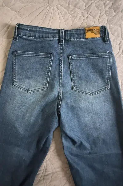 Jeans anchos de mezclilla azul para niña - miniatura 3