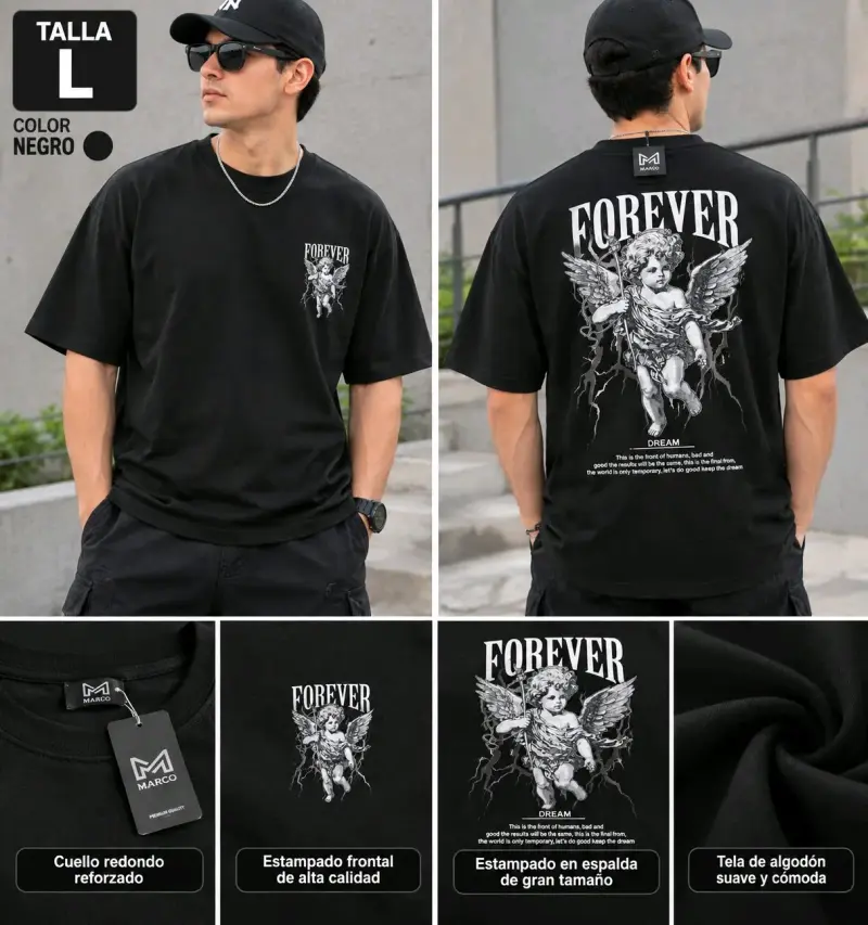 Polera estampada Forever en algodón - 2