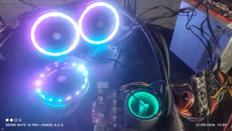 Disipación liquida 240mm con 2 ventiladores rgb