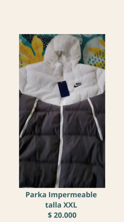 Parka impermeable Nike bicolor talla M - miniatura 2