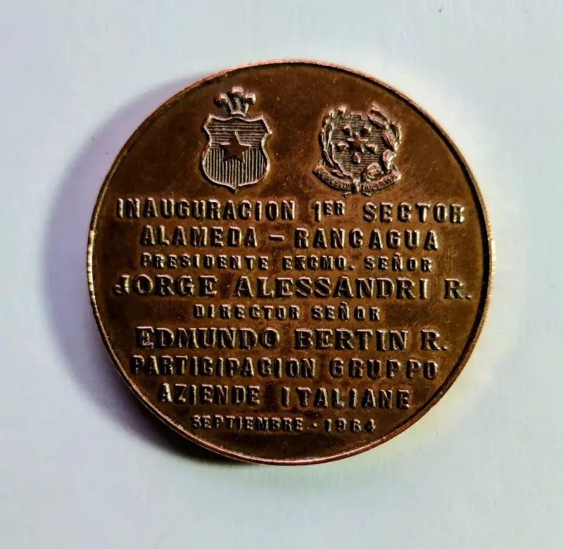 Medalla Conmemorativa Electrificación Ferrocarriles Chile 1957-1964 - 2
