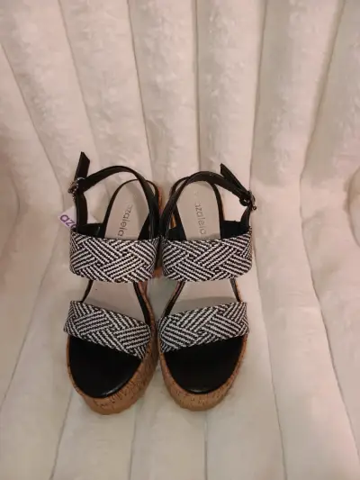Sandalias plataforma Azaleia blanco y negro - miniatura 1