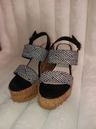 Sandalias plataforma Azaleia blanco y negro - miniatura 2
