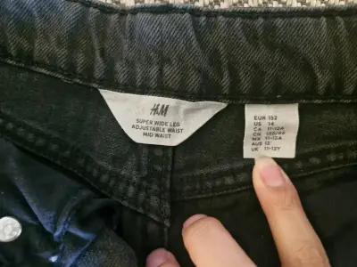 Jeans anchos negros H&M para niña - miniatura 3