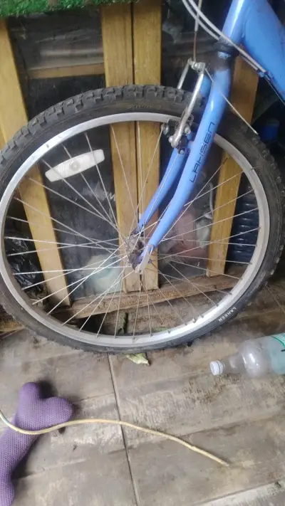 Bicicleta Lahsen azul para adulto en buen estado - miniatura 3
