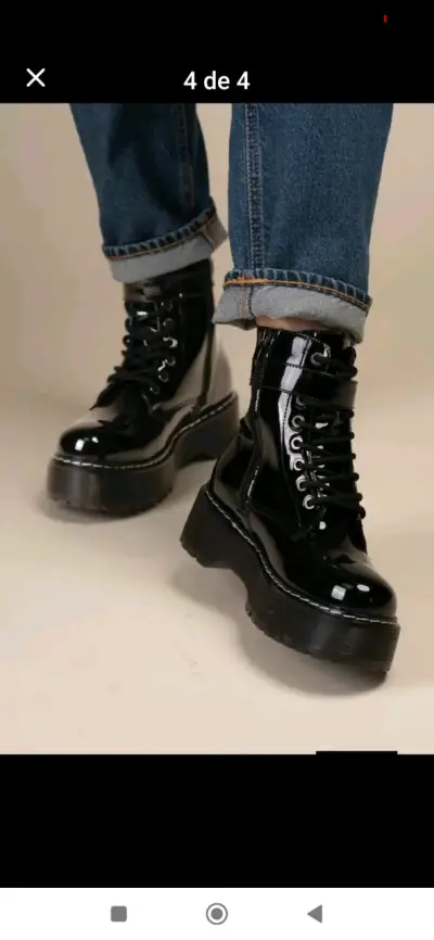 Botas negras de charol con plataforma - miniatura 2