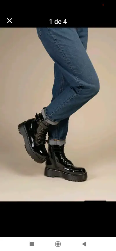Botas negras de charol con plataforma - miniatura 3