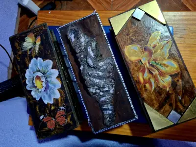 Cajas decorativas de madera con diseño floral - miniatura 2