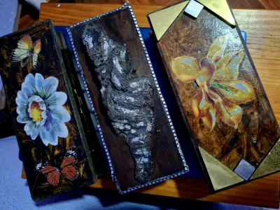 Cajas decorativas de madera con diseño floral - miniatura 3
