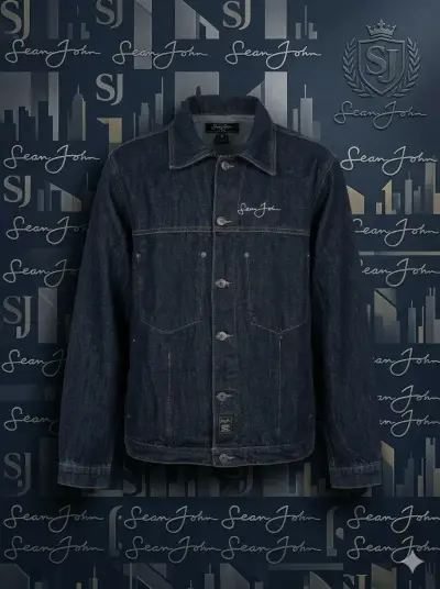 Chaqueta de mezclilla Sean John azul oscuro - miniatura 1