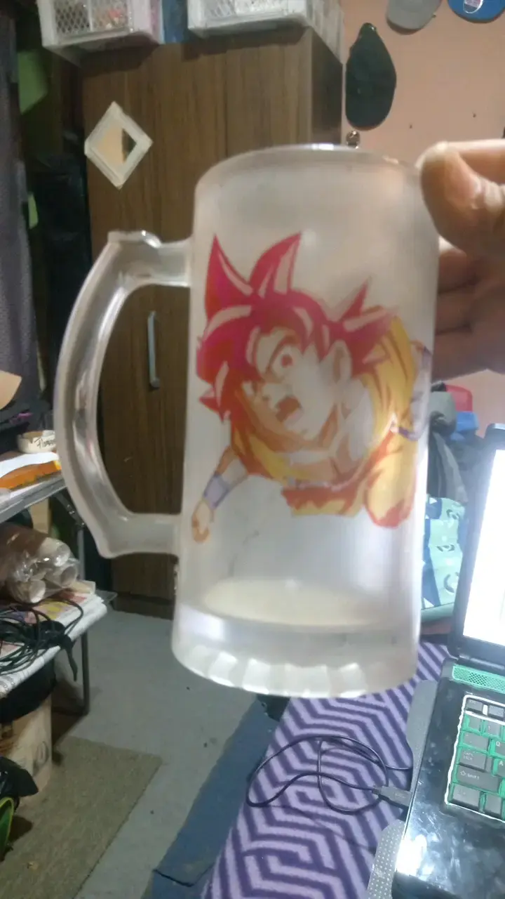 Vaso de vidrio con diseño de anime - 2