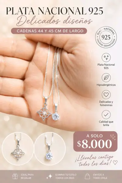Collares de Plata Nacional 925 con Diseños Delicados - miniatura 1